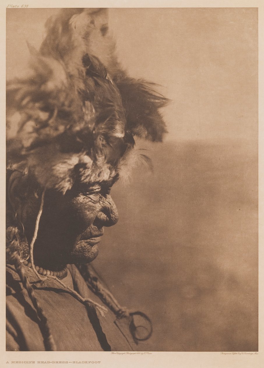 Um cocar cerimonial — Blackfoot de Edward S. Curtis