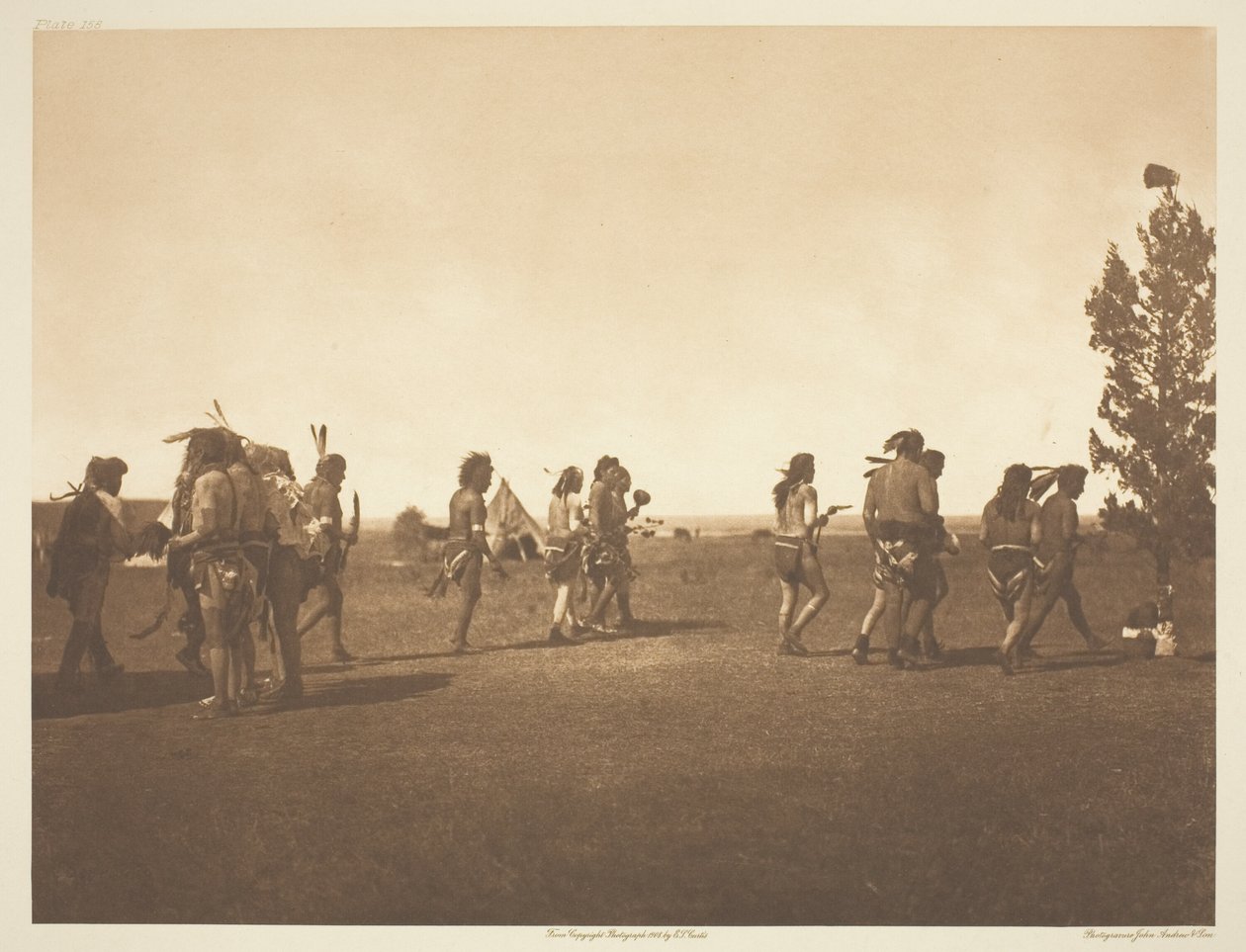 Cerimônia de Medicina Arikara - Dança da Fraternidade de Edward S. Curtis