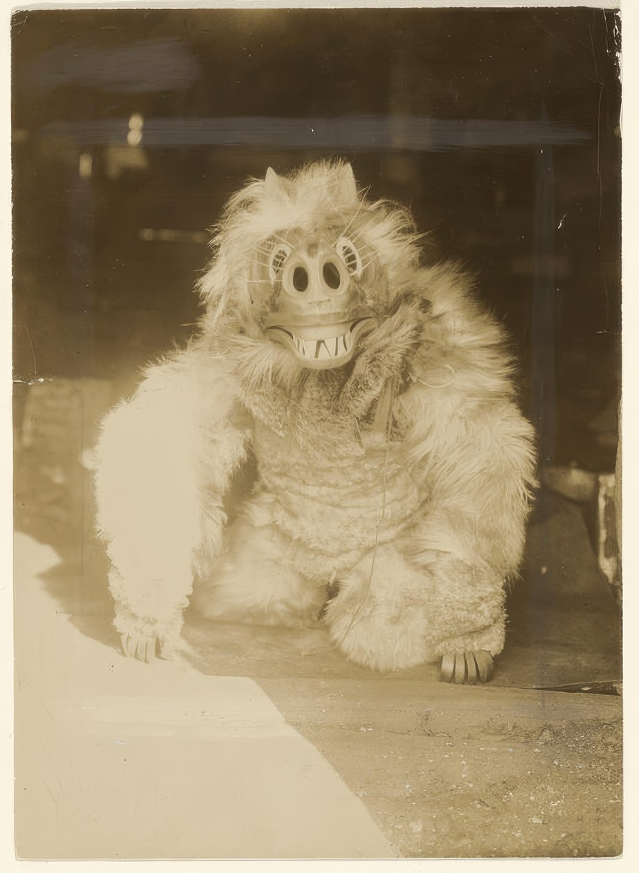 Na máscara de lobo de Edward S. Curtis