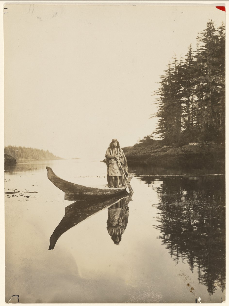 [Durante muito tempo a minha robusta embarcação enfrenta onda e maré] de Edward S. Curtis