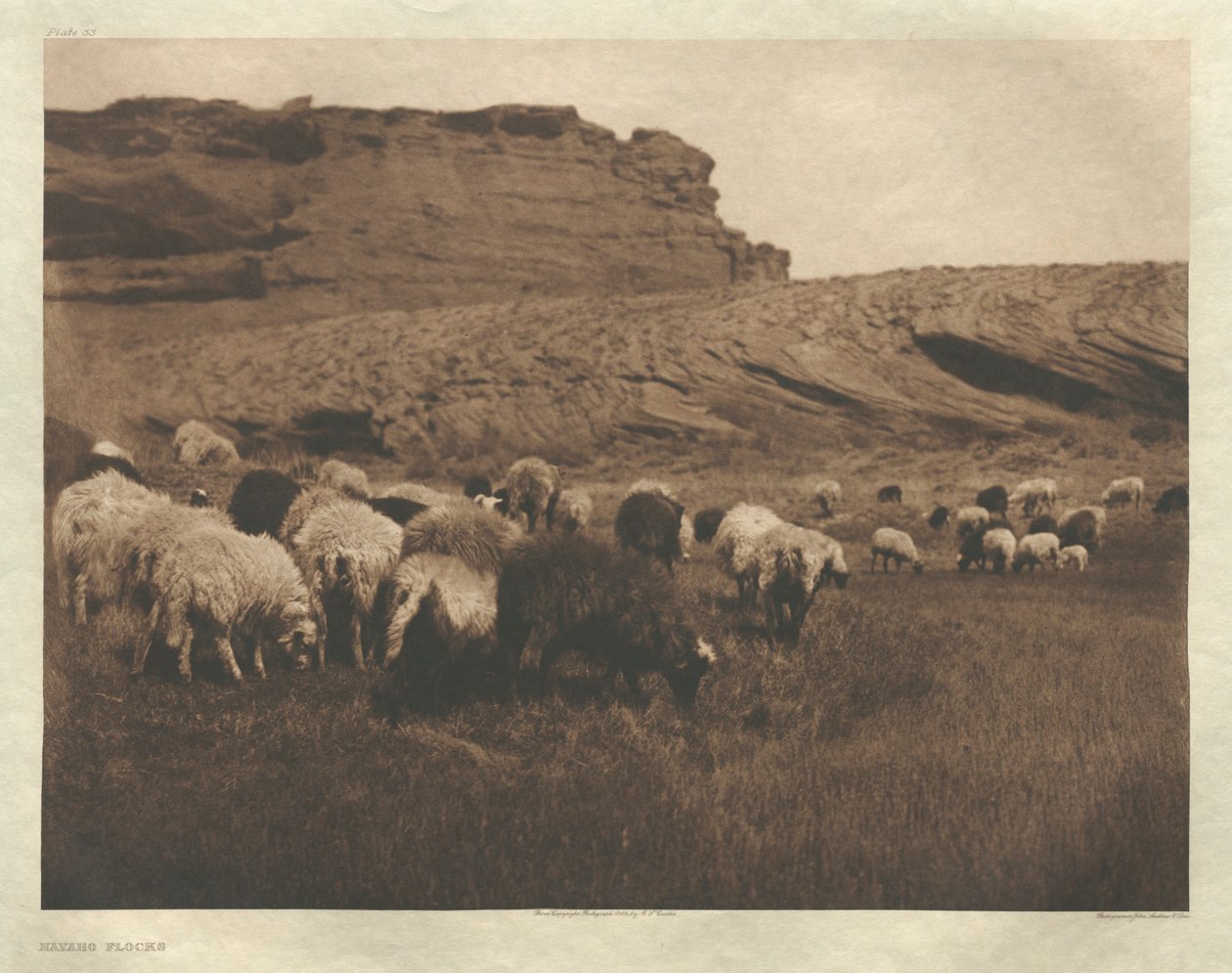 Portfolio I, Placa 33: Bandos Navaho de Edward S. Curtis