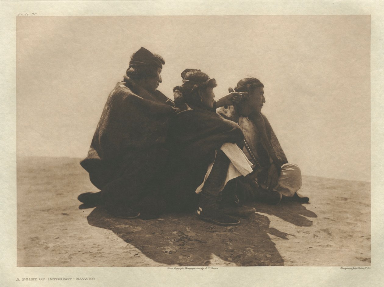 Portfolio I, Placa 36: Um ponto de interesse - Navaho de Edward S. Curtis