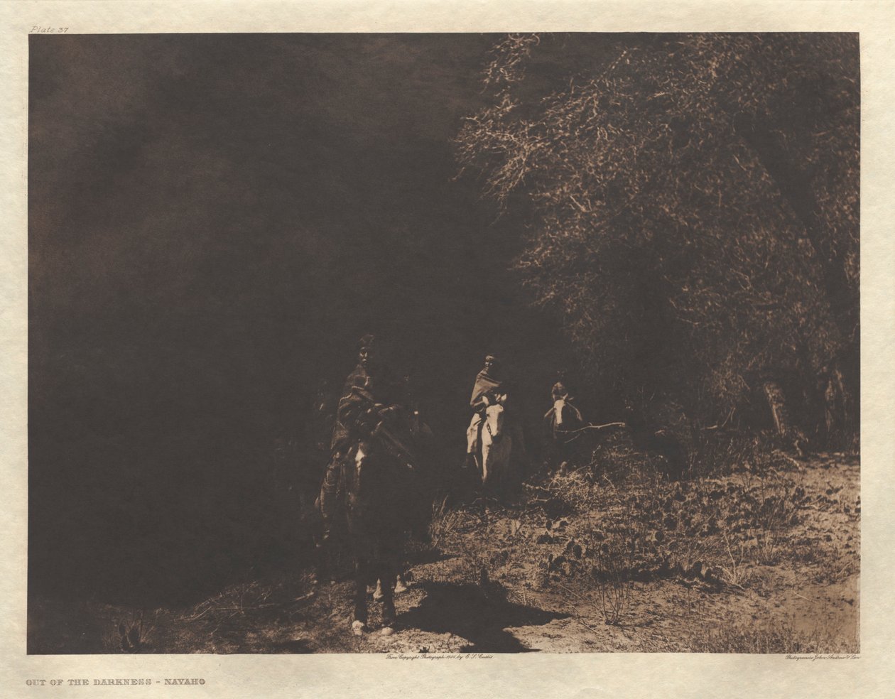 Portfólio I, Placa 37: Fora da escuridão - Navaho de Edward S. Curtis