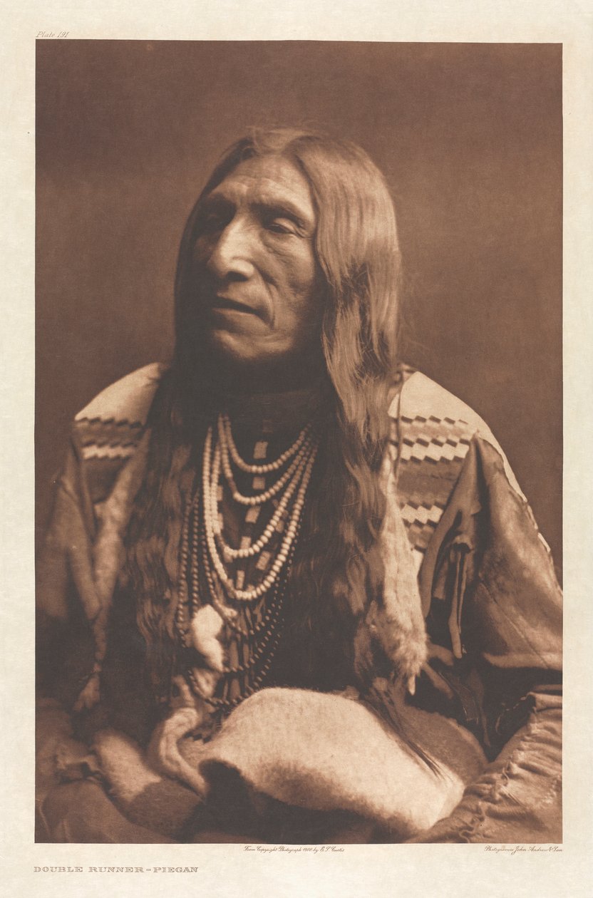 Portfólio VI, Placa 191: Double Runner - Piegan de Edward S. Curtis