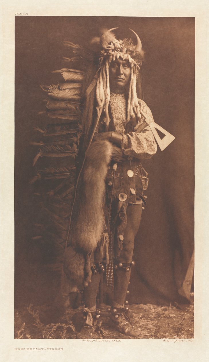 Portfólio VI, Placa 206: Peito de Ferro - Piegan de Edward S. Curtis