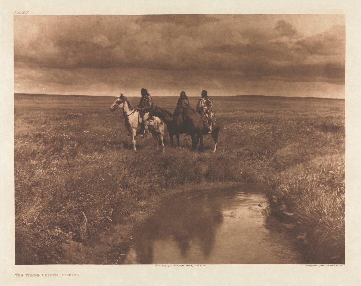 Portfólio VI, Placa 209: Os Três Chefes - Piegan de Edward S. Curtis