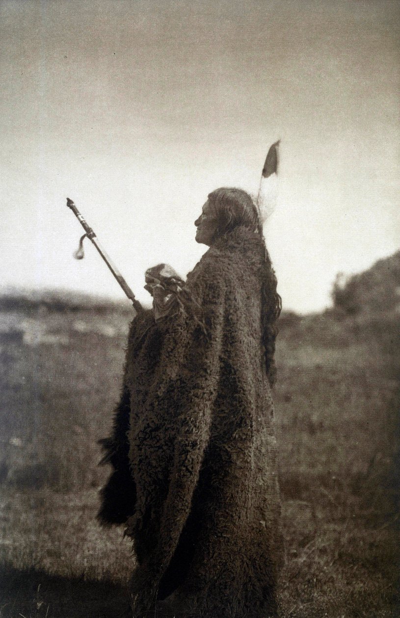 Índios americanos: Retrato de um Guerreiro em Vestido de Cerimónia de Edward Sheriff Curtis