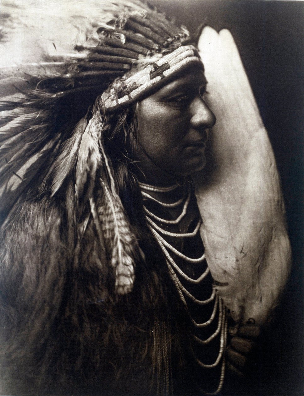 Índios americanos: Retrato de um índio da tribo Perce Nose de Edward Sheriff Curtis
