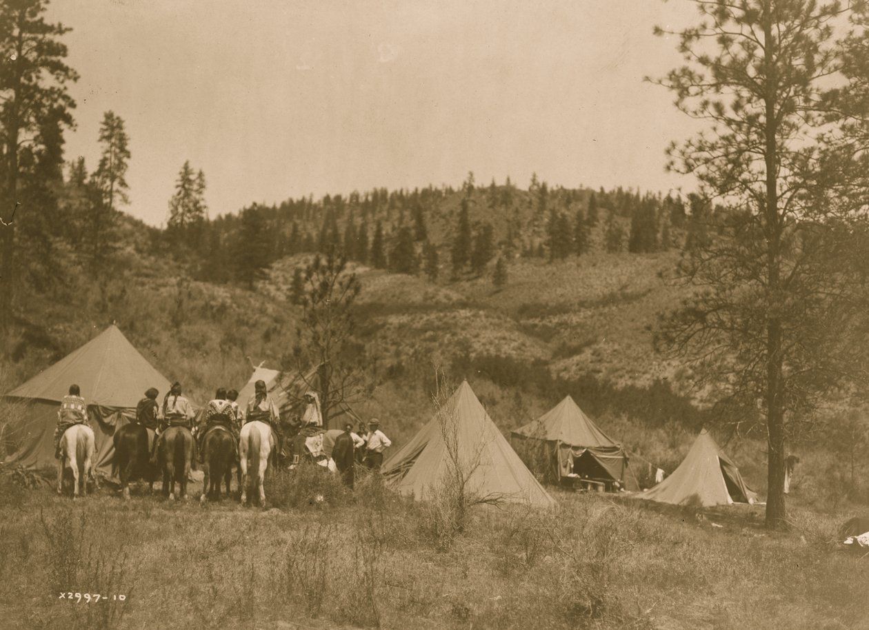 Acampamento do autor entre os Spokan 1910 (foto) de Edward Sheriff Curtis