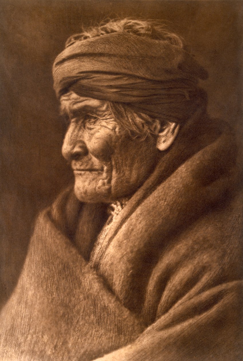 Gerónimo, Chefe dos Apaches, como um homem velho em 1907 (fotogravura) de Edward Sheriff Curtis