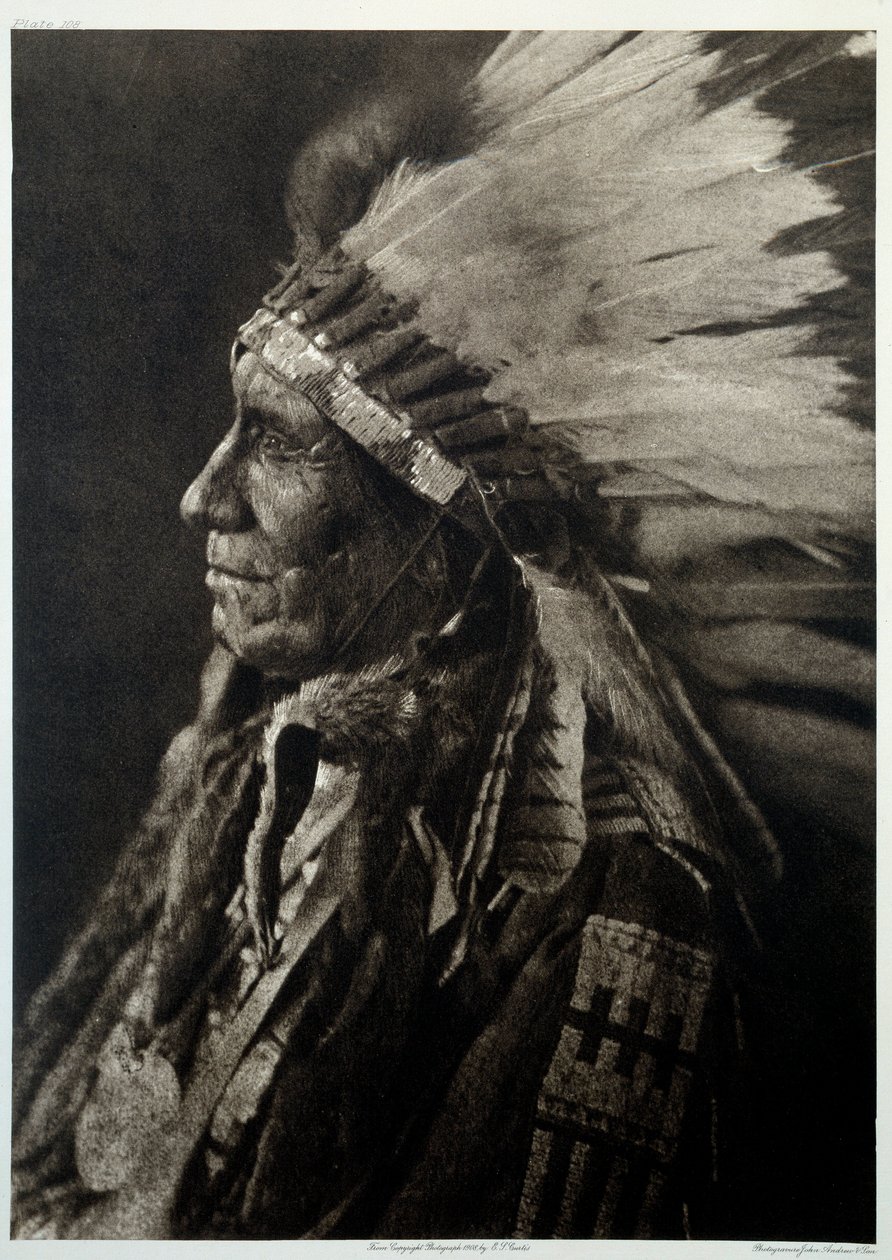 Índios da América: Retrato do chefe índio de Edward Sheriff Curtis