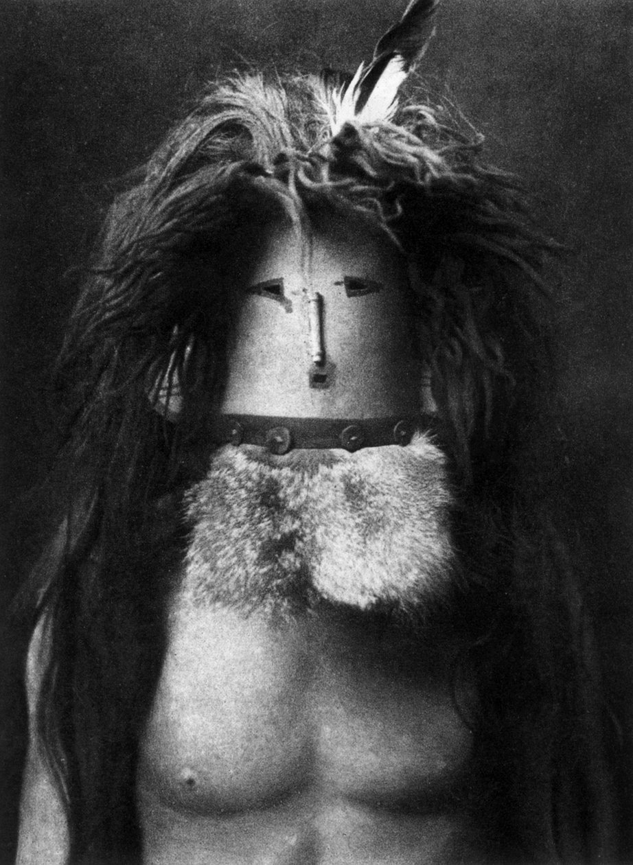 Índio navajo disfarçado de deusa Haschebaad de Edward Sheriff Curtis