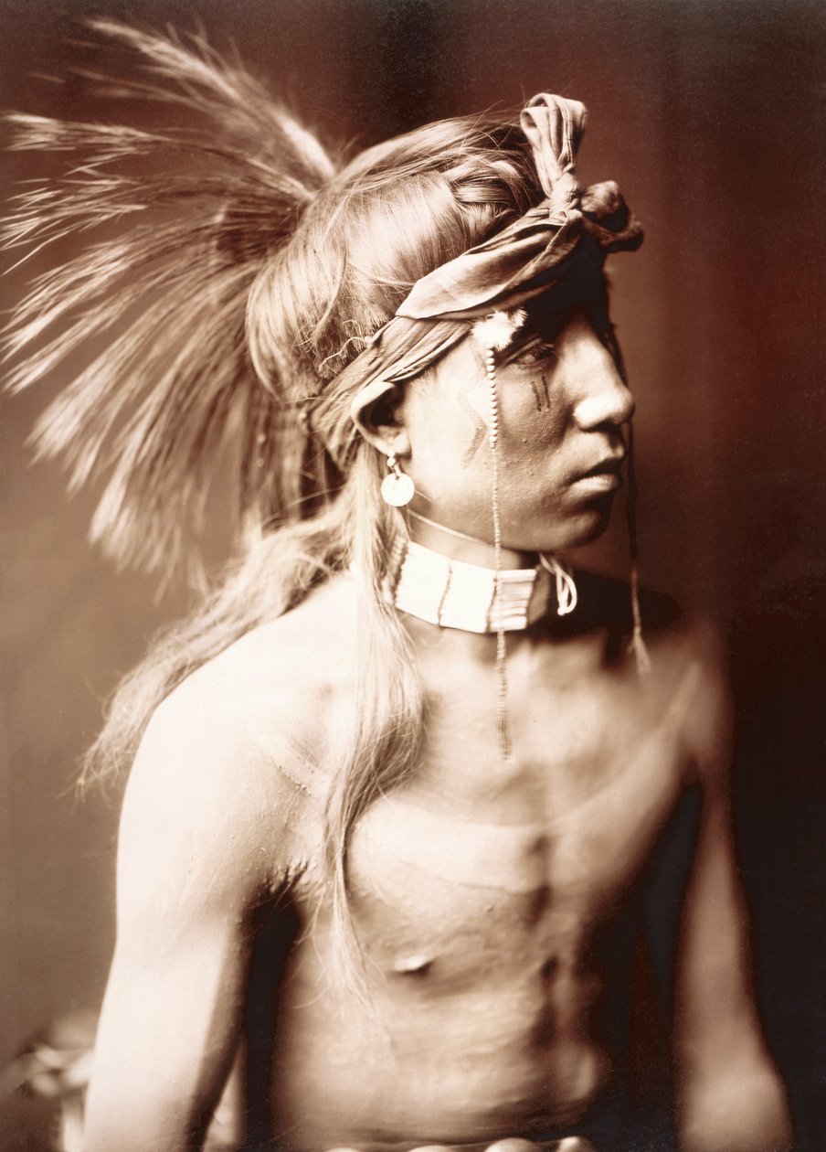 Shows As He Goes de Edward S. Curtis, c.1904 (impressão em prata tonificada) de Edward Sheriff Curtis