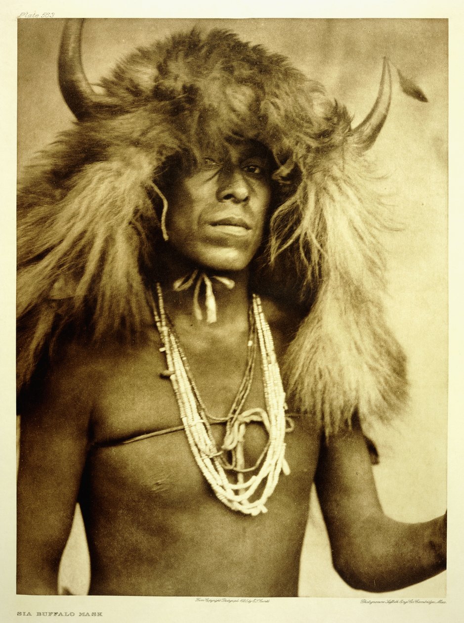 Ambas as máscaras de búfalo de Edward Sheriff Curtis