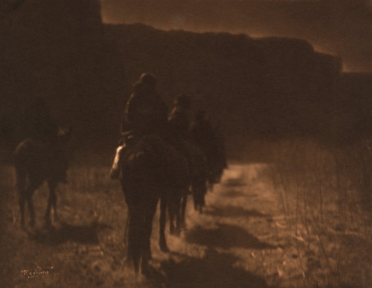The Vanishing Race - Navaho by Edward S. Curtis, c.1907 (fotogravura) de Edward Sheriff Curtis