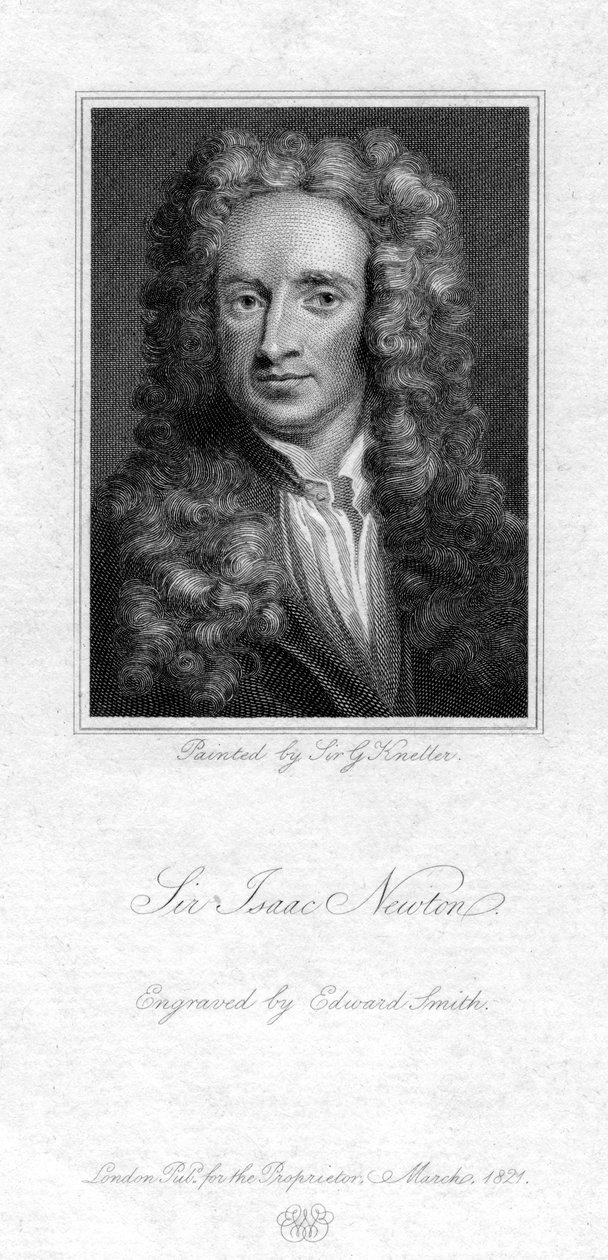 Sir Isaac Newton, matemático inglês, astrônomo e físico, 1821. de Edward Smith