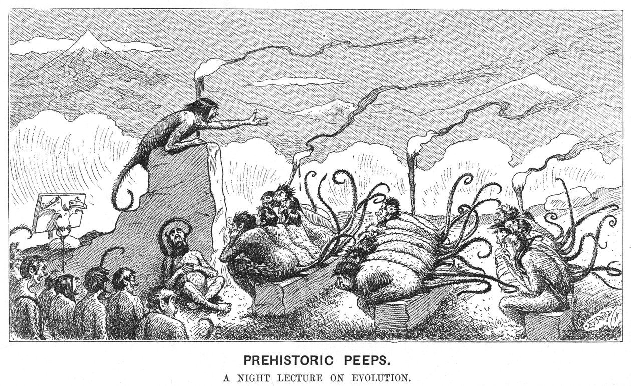 Espreitadelas pré-históricas: uma palestra noturna sobre evolução, 1894. de Edward Tennyson Reed