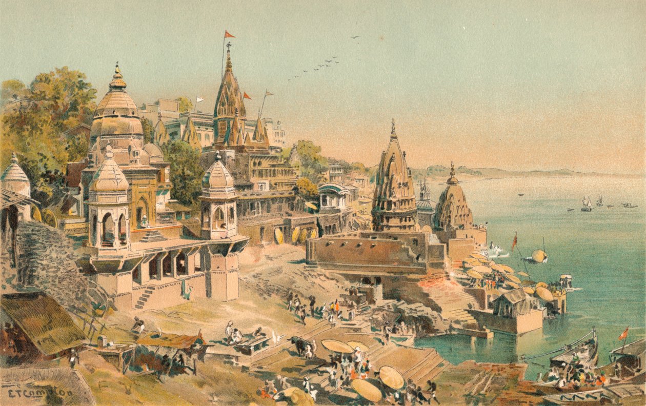 Benares no Ganges, 1892, 1904 de Edward Theodore Compton