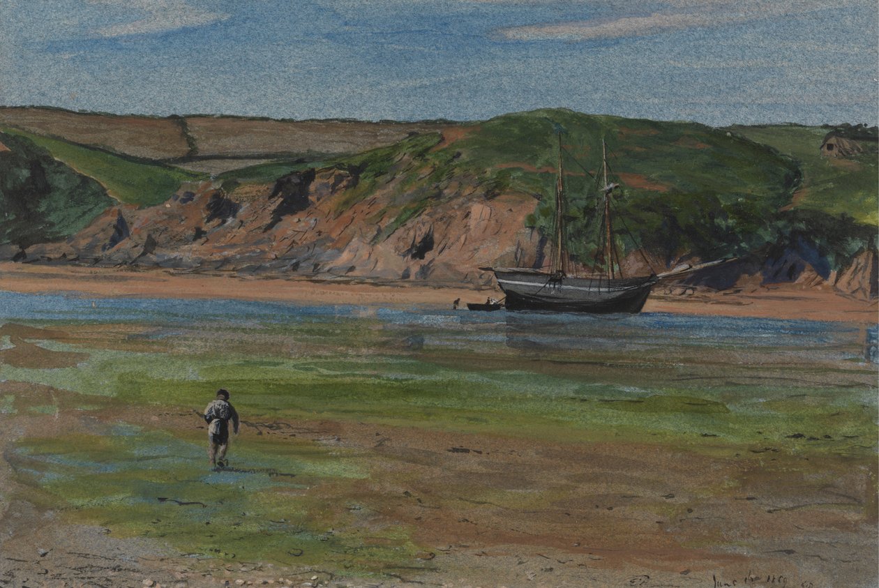 Um Rio Devon na Maré Baixa, 16 de Junho de 1859 de Edward Thompson Davis