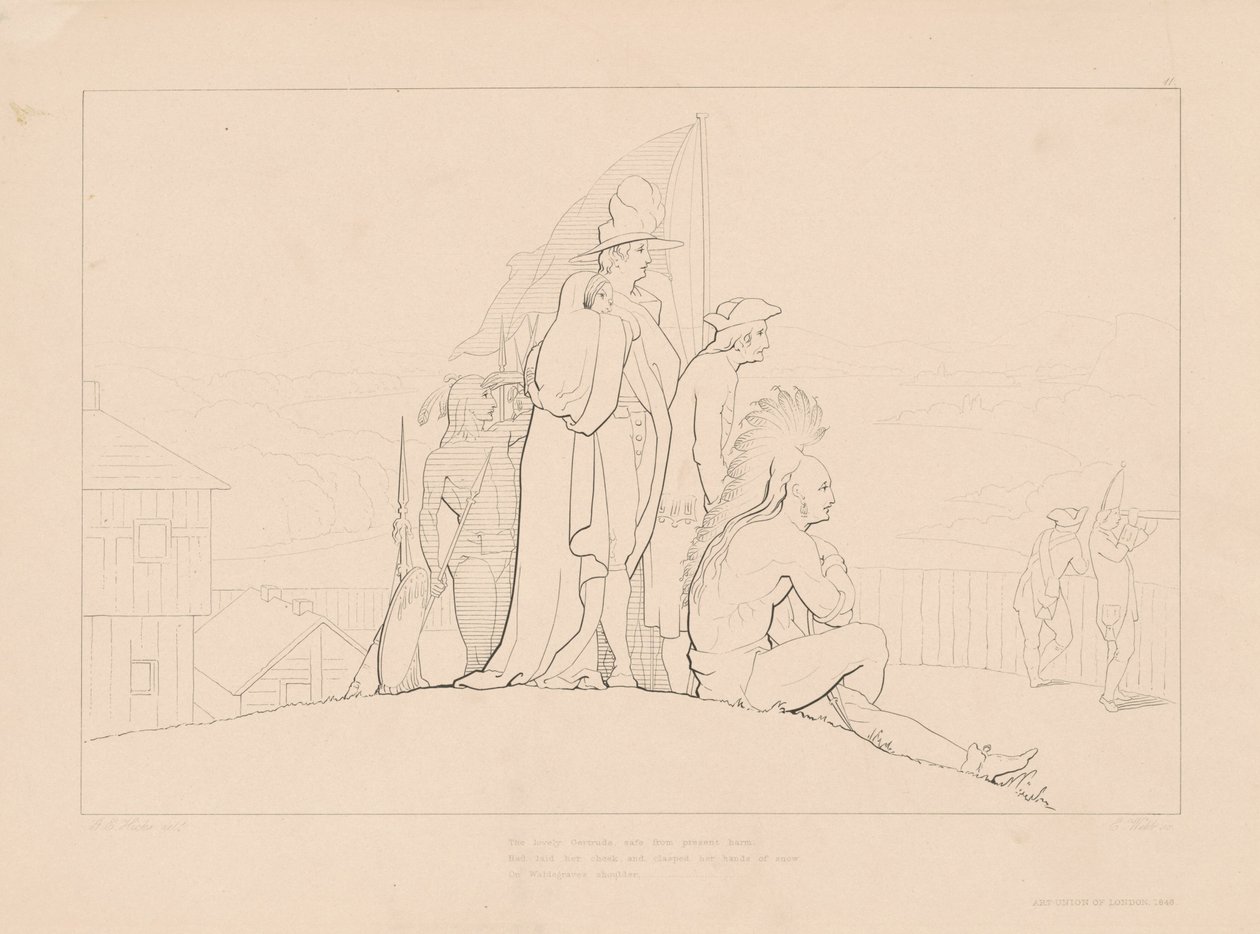 A adorável Gertrude, a salvo do dano presente de Edward Webb, after George Elgar Hicks
