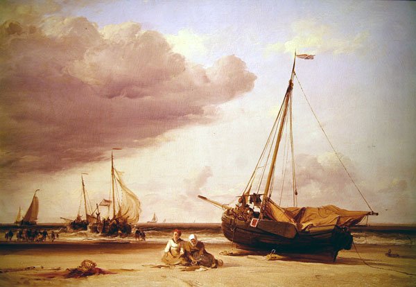 Uma Cena de Praia (óleo sobre tela) de Edward William Cooke
