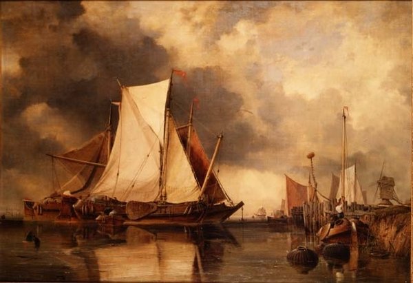Barcos de Pesca Encalhados no Escalda de Edward William Cooke