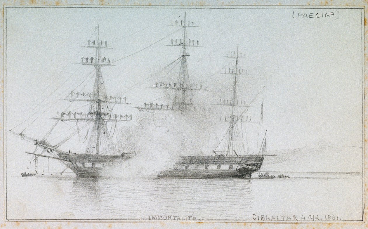 "Immortalite" Gibraltar, 4 de abril de 1861 de Edward William Cooke