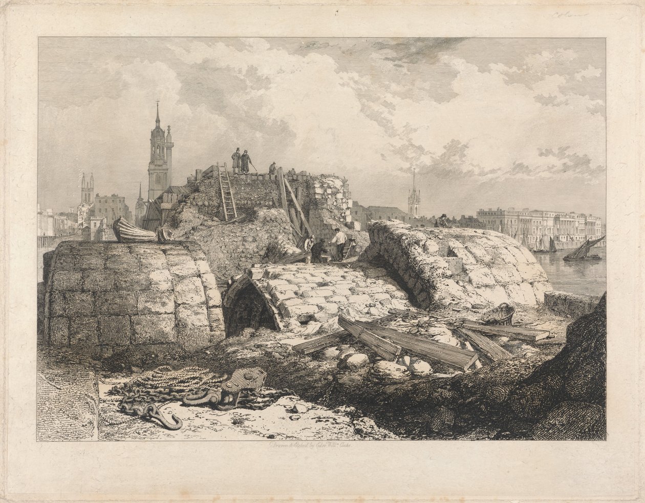 London Bridge - demolição de Edward William Cooke