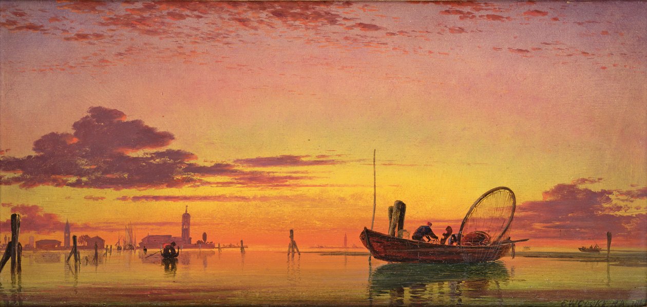 Mazzorto na Lagoa, Veneza, 1864 de Edward William Cooke