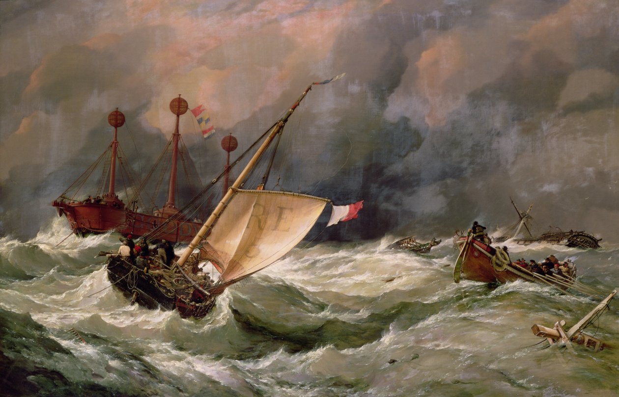 Manhã depois de um vendaval pesado (óleo sobre tela) de Edward William Cooke