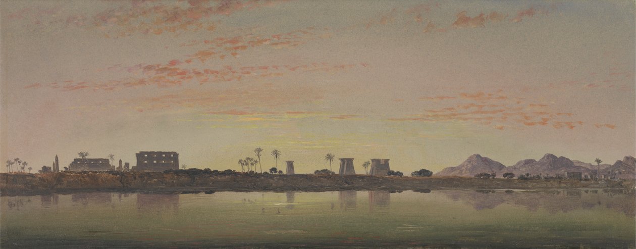 Pilares em Karnak, as Montanhas Theban à Distância de Edward William Cooke