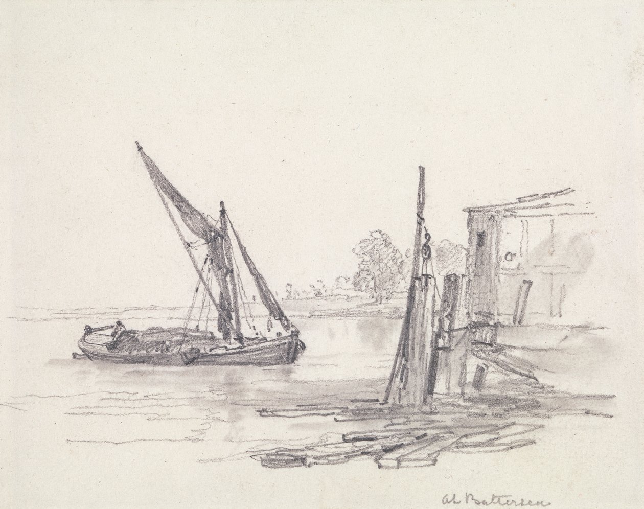Vista sobre o Tamisa em Battersea de Edward William Cooke