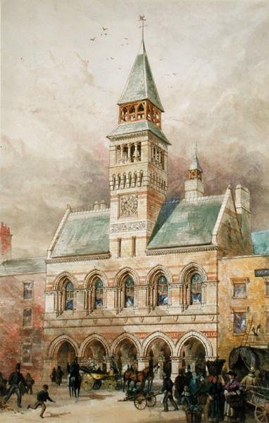 Edifício Cívico (aguarela sobre papel) de Edward William Godwin