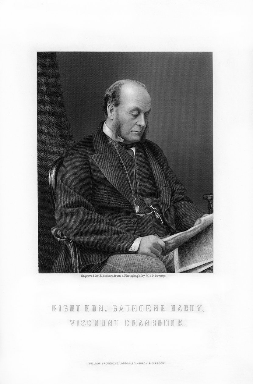 Gathorne Gathorne-Hardy, 1º conde de Cranbrook, político inglês, 1881. de Edward William Stodart