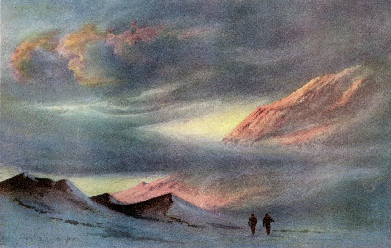 Um pôr do sol de Hut Point, 2 de abril de 1911, 1913 de Charles Edward Wilson