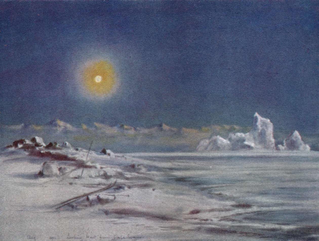 Olhando para o oeste a partir de Cape Evans, 1911, 1913 de Charles Edward Wilson