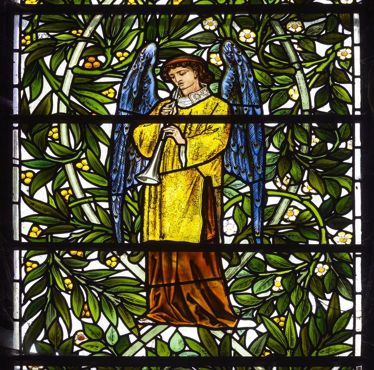 Monkton freira, St Mary, Morris Marshall & Faulkner & Co, William Morris, Edward Burne-Jones, músico de anjo, 1873 de Edward and Morris Burne Jones