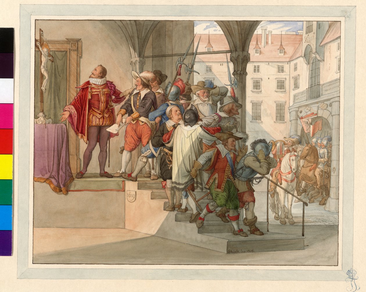 Uma delegação dos protestantes austríacos apresenta-se perante o imperador Fernando II. 1619 (petição Sturm) de Edward von Steinle