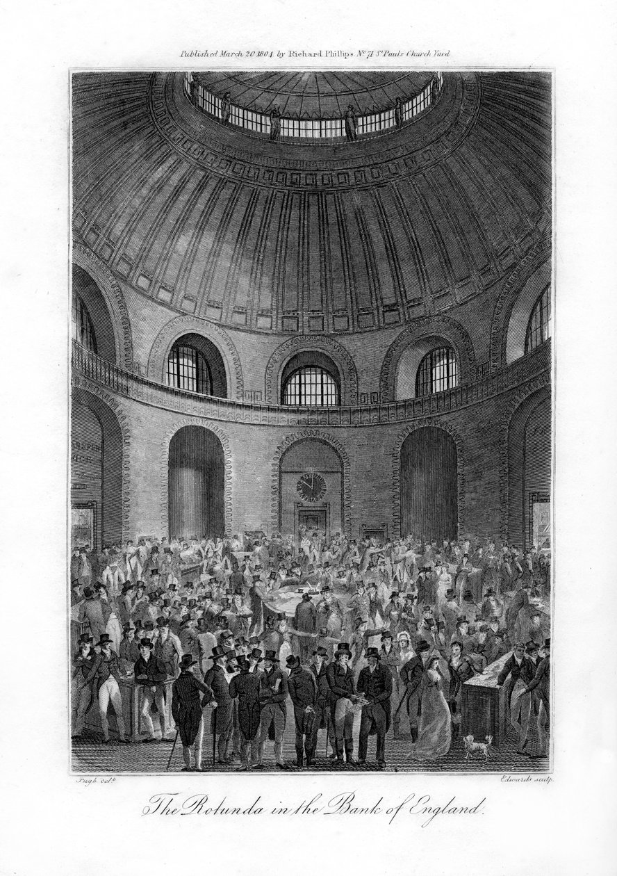 A Rotunda no Banco da Inglaterra, Londres, 1804. de Edwards