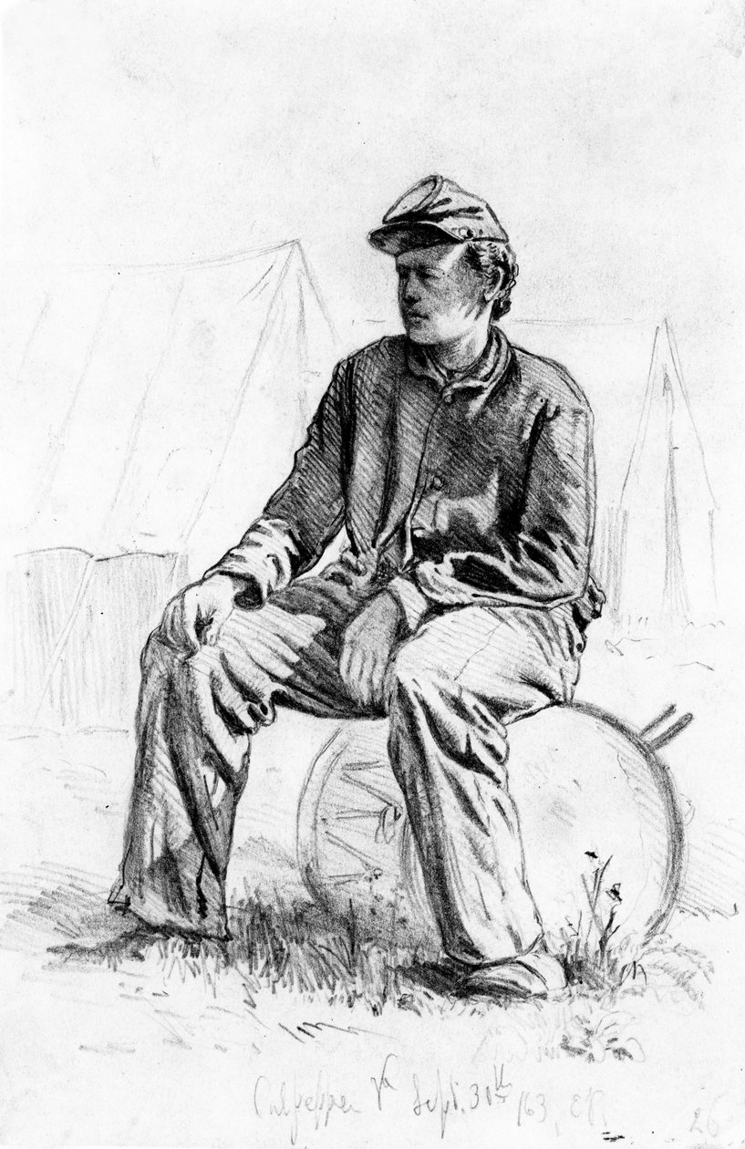 Baterista, menino, descansar, durante, a, guerra civil de Edwin Austin Forbes
