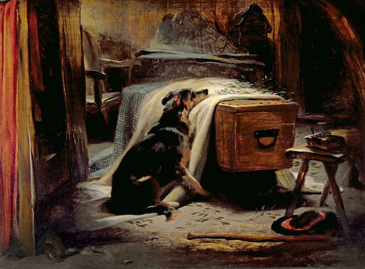 O Enlutado Chefe do Velho Pastor, c.1837 (painel) de Edwin Landseer
