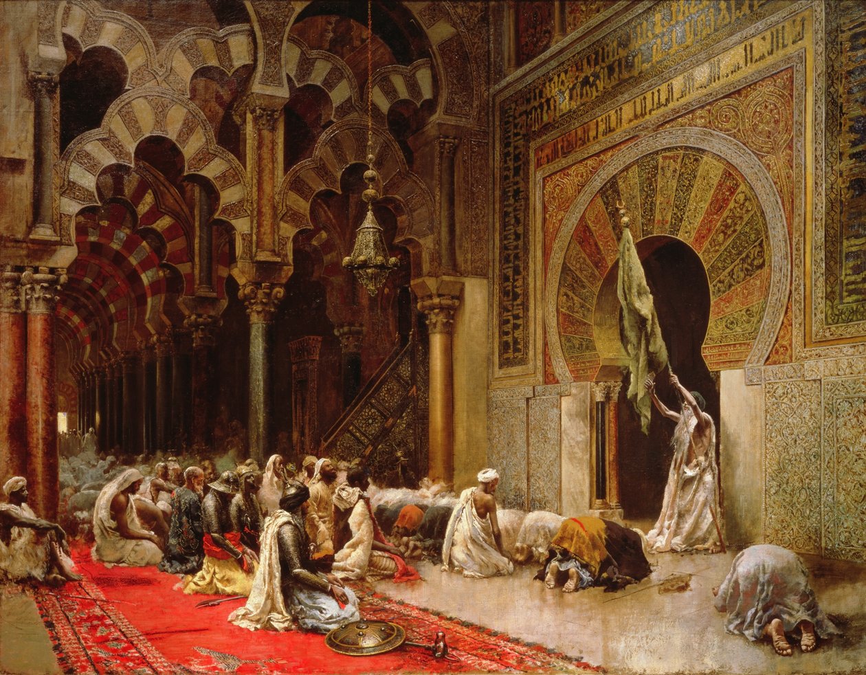 Interior da Mesquita de Córdoba, c.1880 de Edwin Lord Weeks