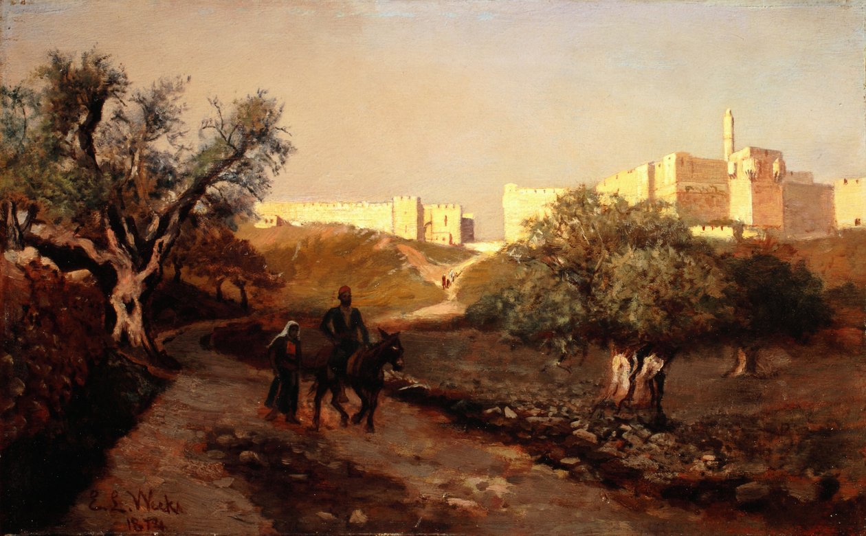 As muralhas de Jerusalém, 1874 de Edwin Lord Weeks