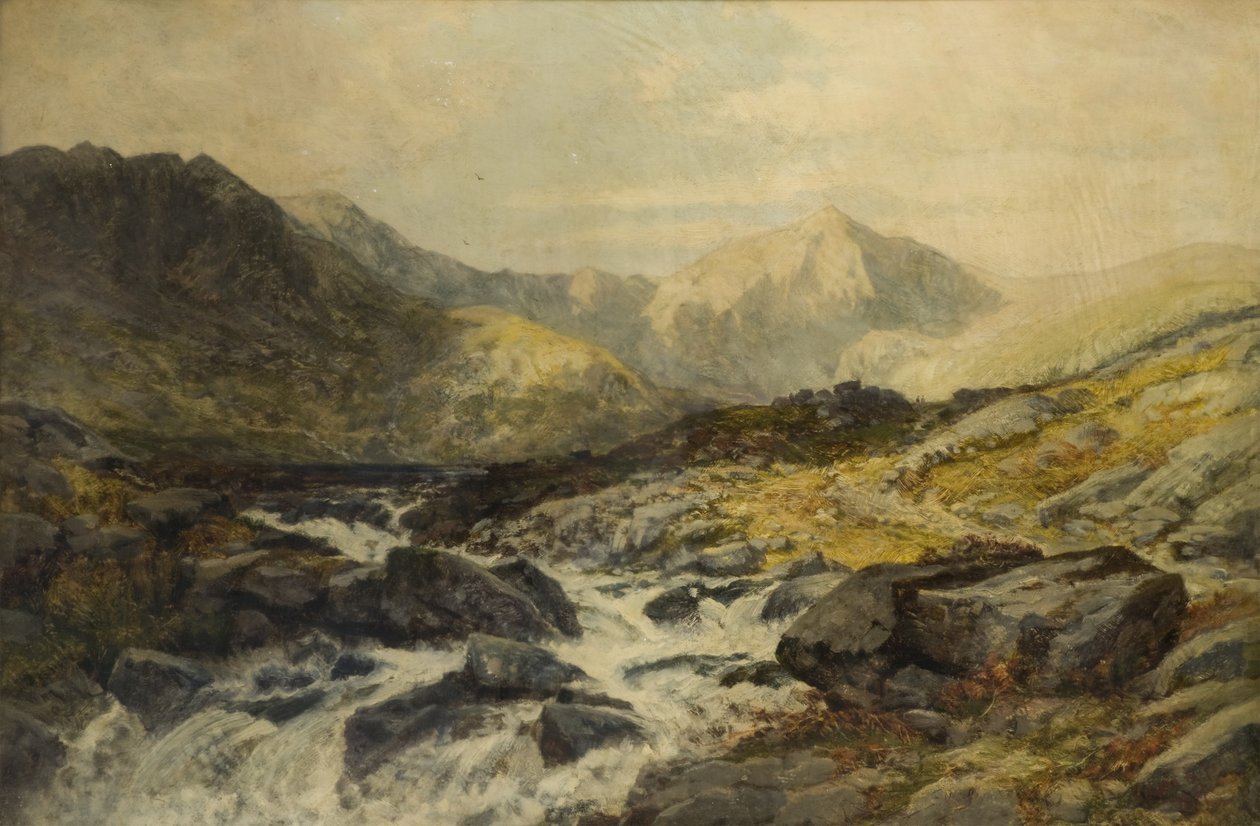 O óleo da Glaslyn Stream sobre tela de Edwin Pettitt