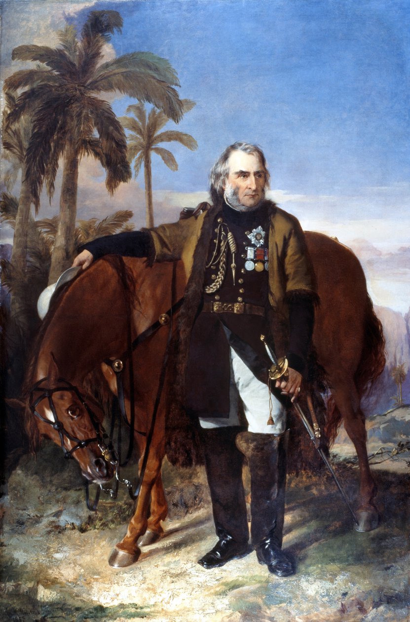 O tenente-general Sir Charles Napier e seu carregador árabe Red Rover, 1853 de Edwin Williams