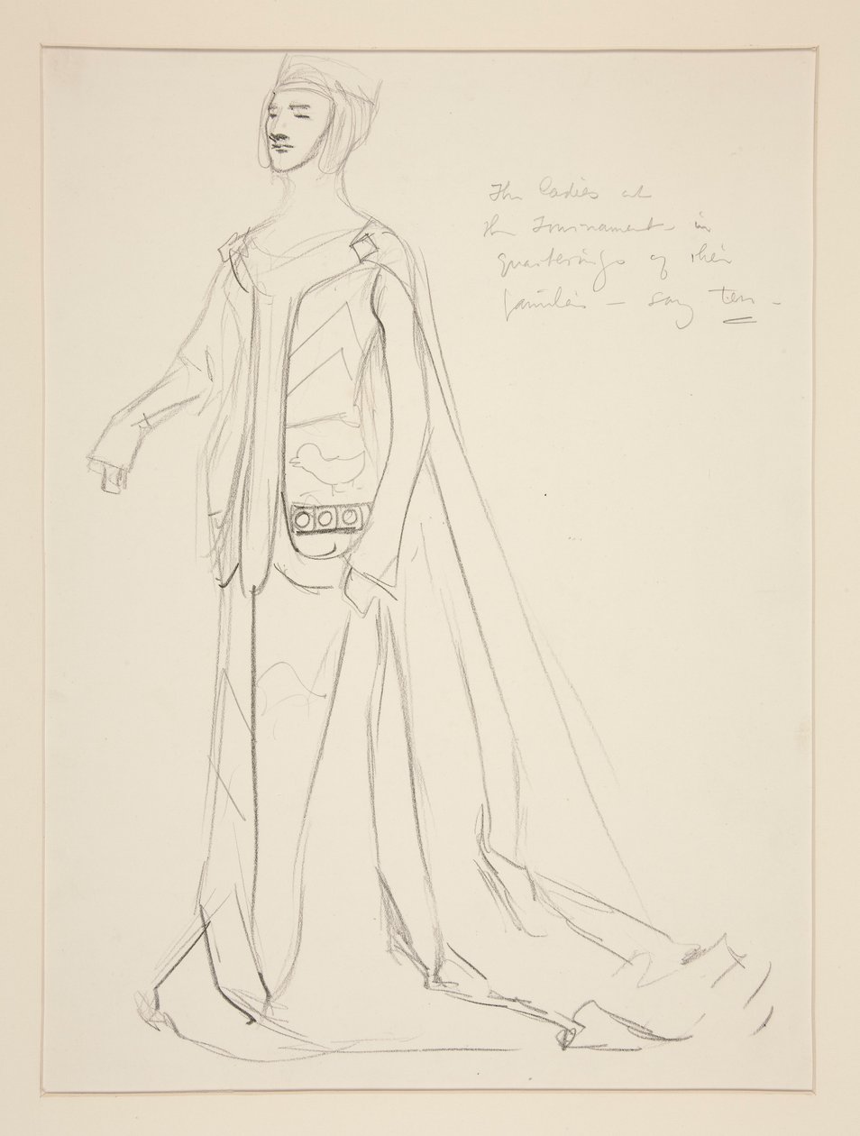 A Lady, esboço de figurino para Henry Irving de Edwin Austin Abbey