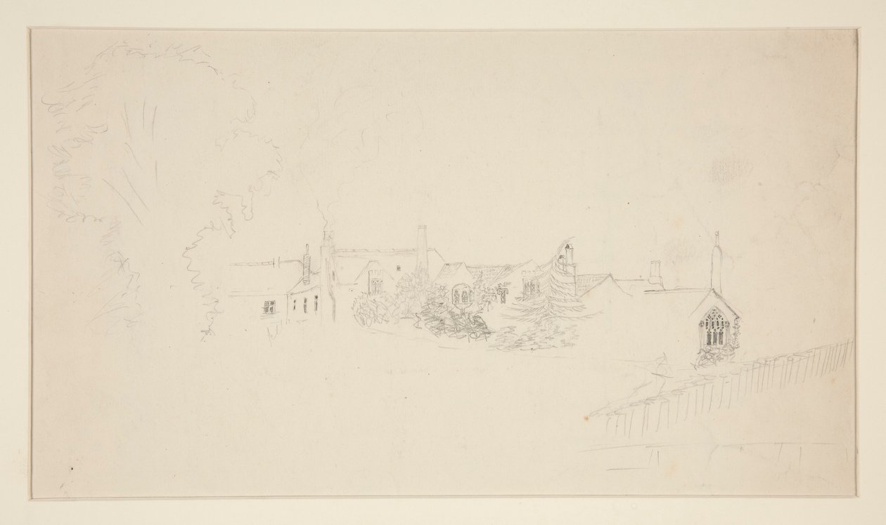 Estudo arquitectónico (recto); Esboços ornamentais (verso) de Edwin Austin Abbey