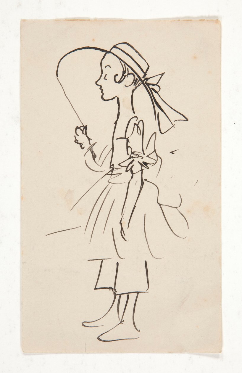 Desenho animado de uma jovem rapariga de Edwin Austin Abbey