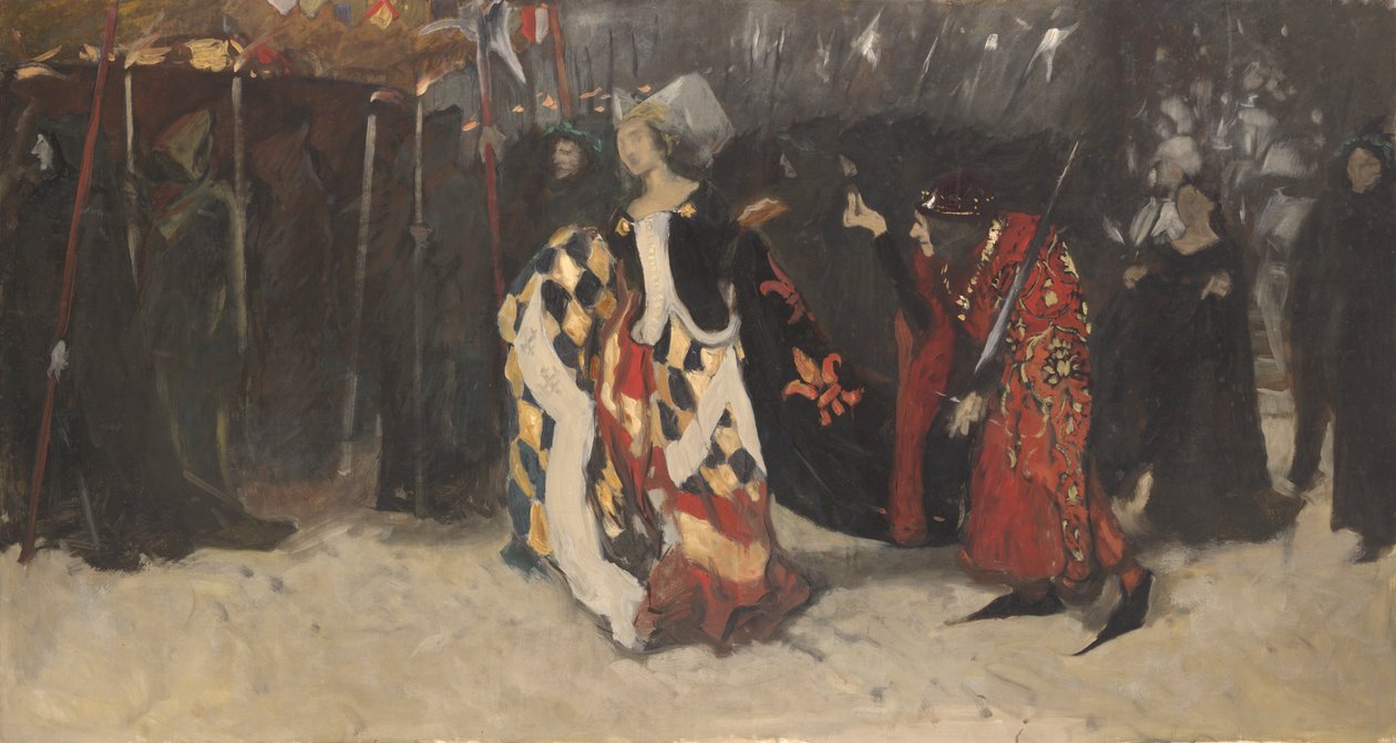 Estudo Composicional, para Richard, Duque de Gloucester, e Lady Anne de Edwin Austin Abbey