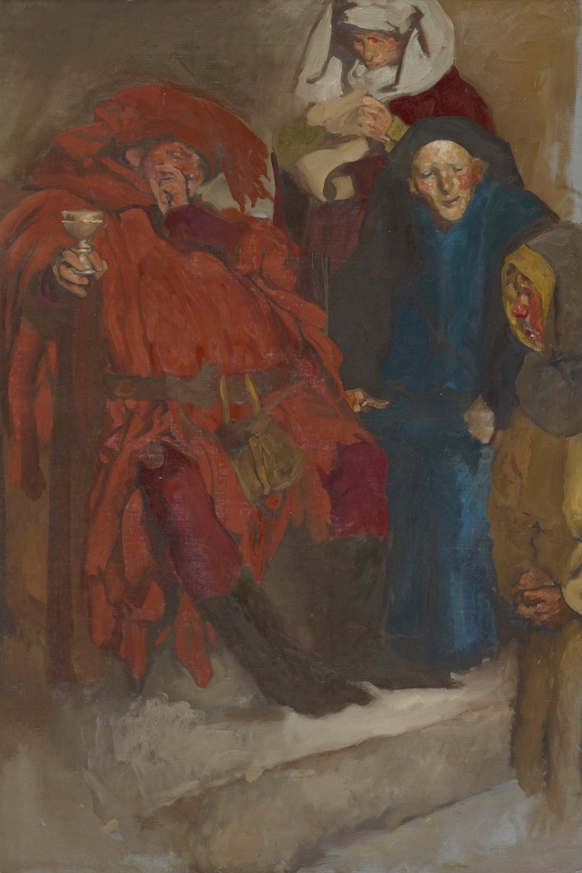 Estudo de Composição, possivelmente para The Merry Wives of Windsor de Edwin Austin Abbey